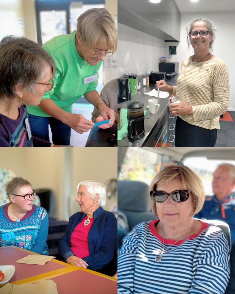 Collage of photos of Alzheimers Otago volunteers.