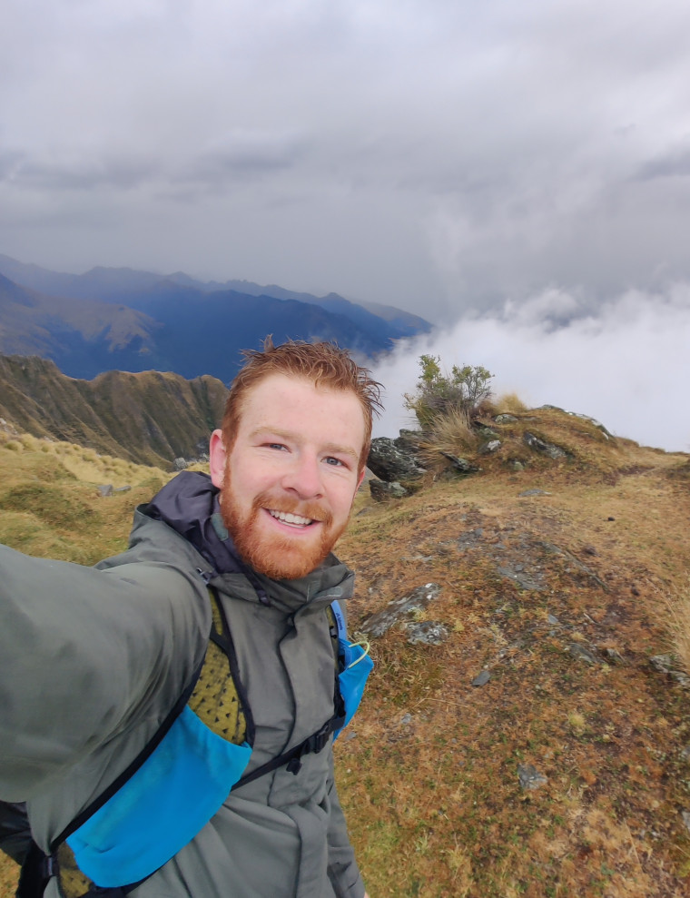 Selfie of Jordan on a mountain